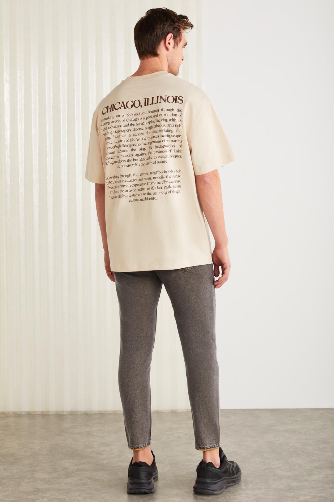 BARACK Basic Oversize Bej Tekli T-Shirt