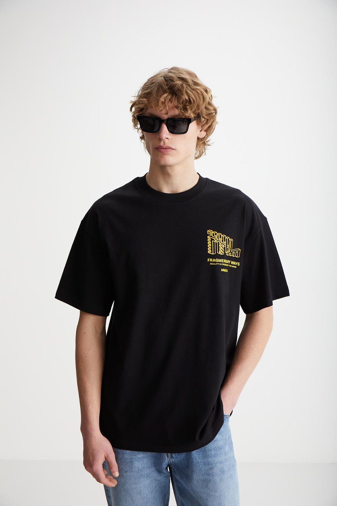 BEAL  Oversize Siyah Tekli T-Shirt