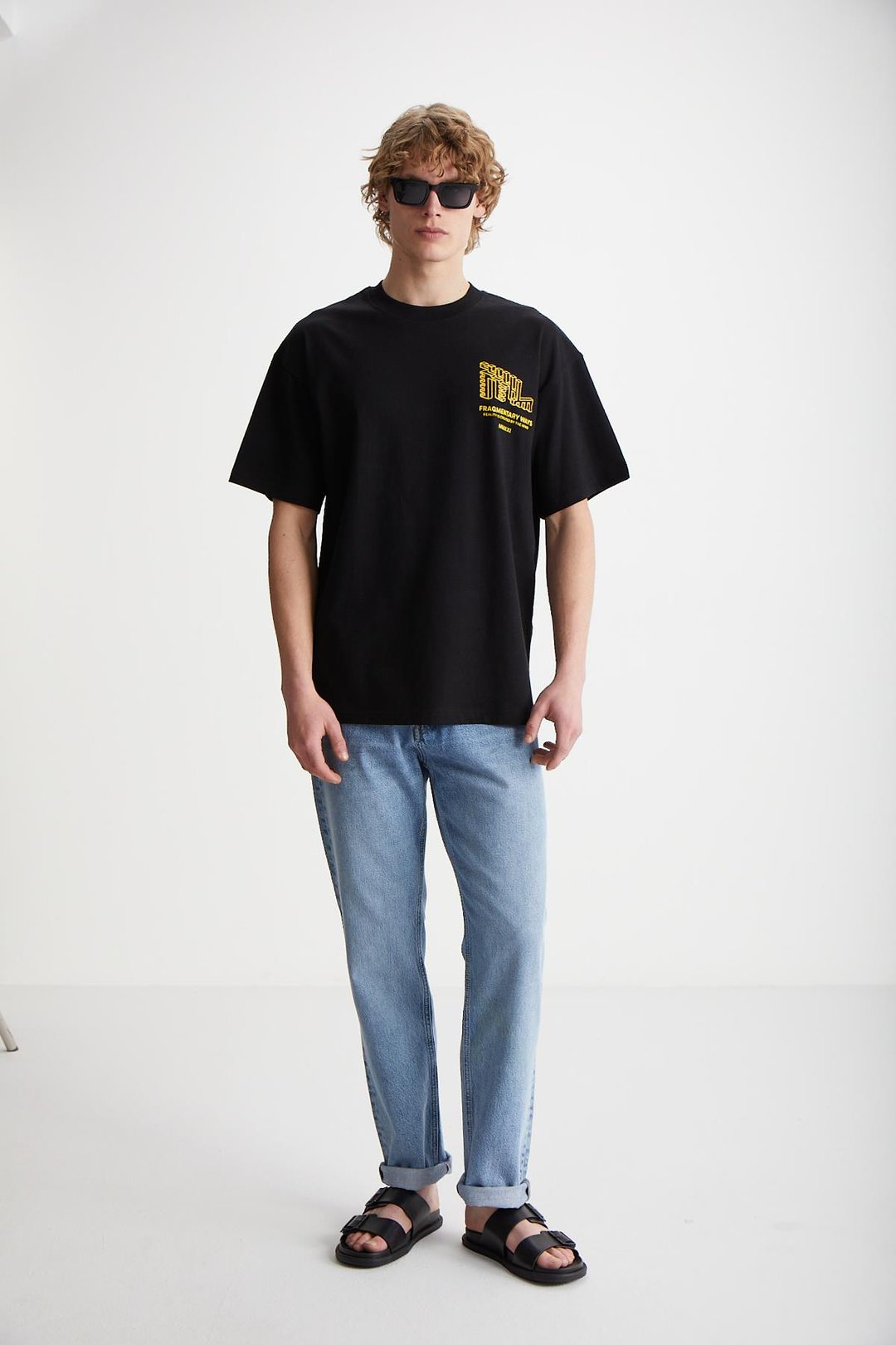 BEAL  Oversize Siyah Tekli T-Shirt