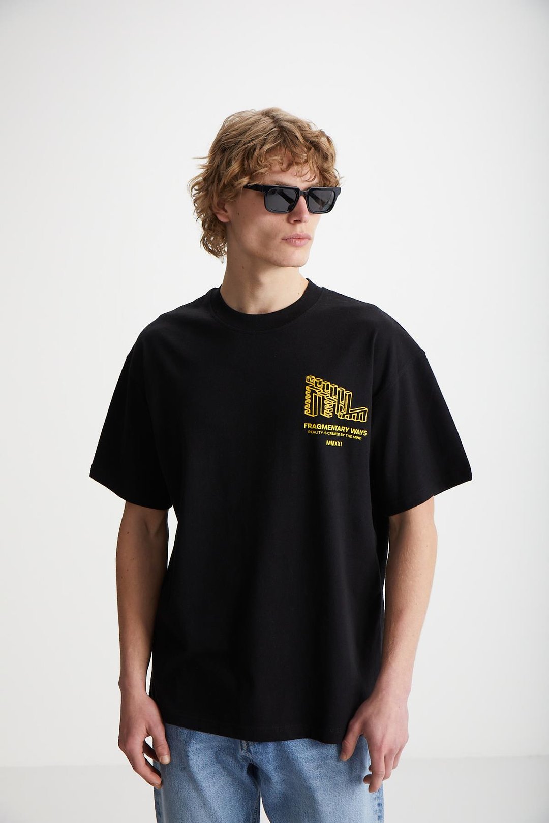 BEAL  Oversize Siyah Tekli T-Shirt