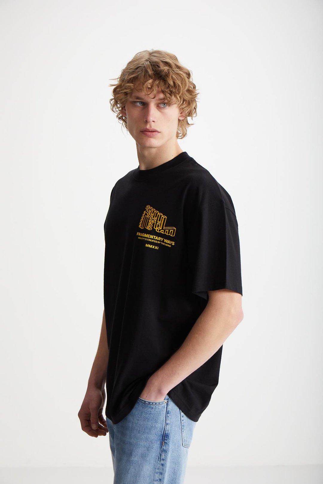BEAL  Oversize Siyah Tekli T-Shirt