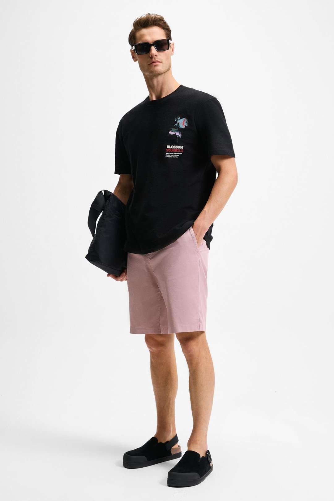 BELLO Erkek %100 Organik Pamuk Bisiklet Yaka Kısa Kol Siyah T-Shirt