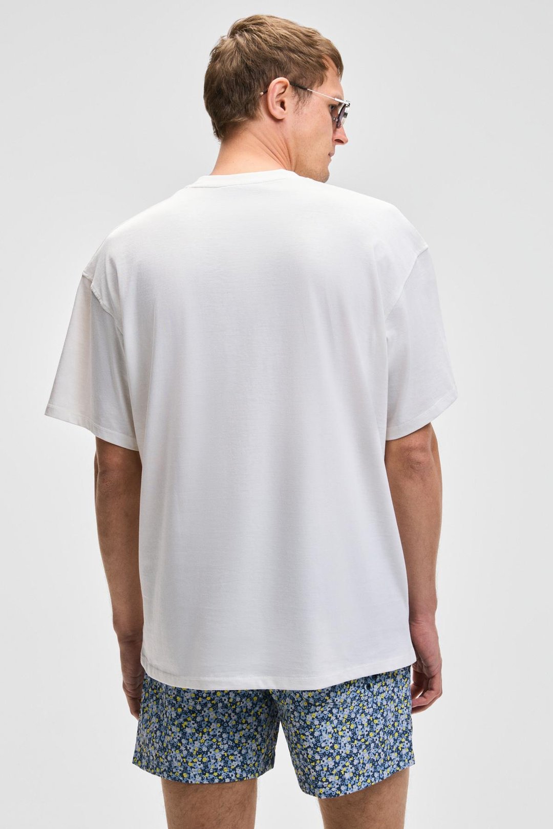 BENFICA Erkek %100 Organik Pamuk Baskı Detaylı Oversize Kısa Kol Bisiklet Yaka Beyaz T-Shirt