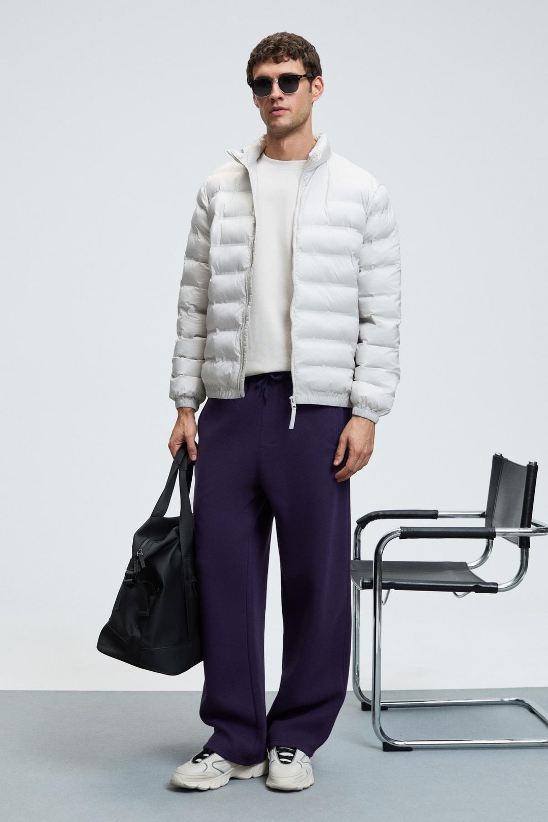 BENSON Erkek Kordonlu Lastikli Bel Relaxed Fit Mor Eşofman Altı