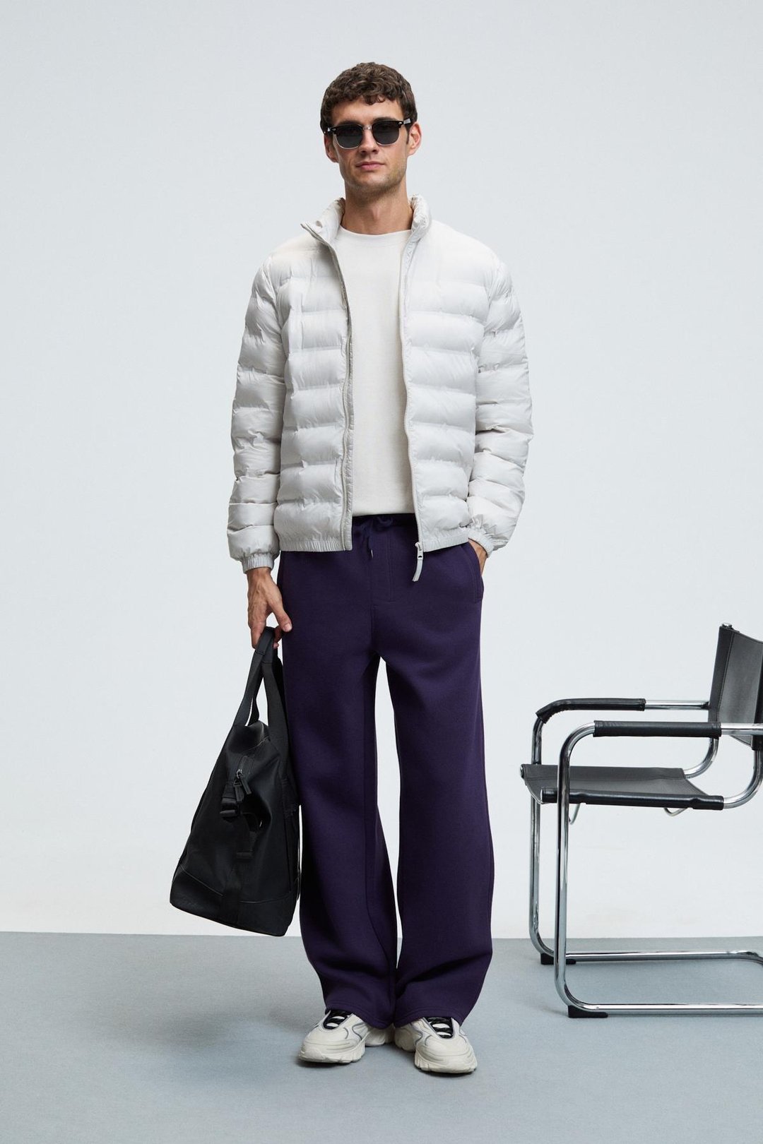 BENSON Erkek Kordonlu Lastikli Bel Relaxed Fit Mor Eşofman Altı