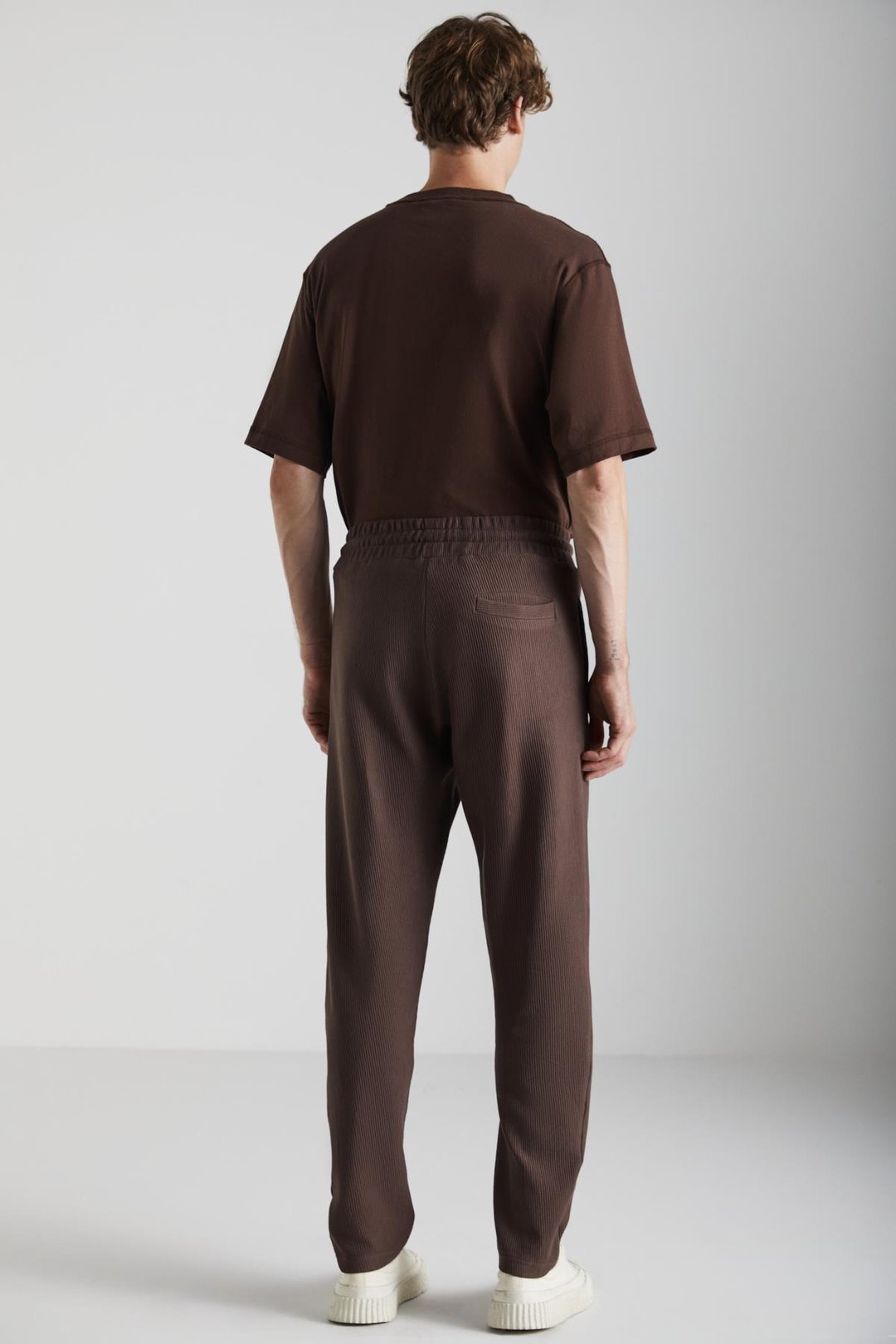 BERTHOLA Erkek Ottoman Kumaşlı Rahat kesim Pantolon Görünümlü Acı Kahve Eşofman Altı