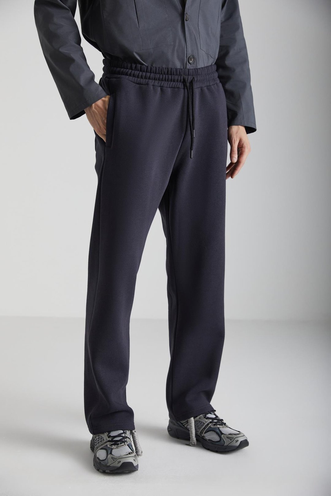 BIBURY Erkek Organik Kumaşlı İçi Polarlı Rahat kesim Pantolon Görünümlü Antrasit Eşofman Altı