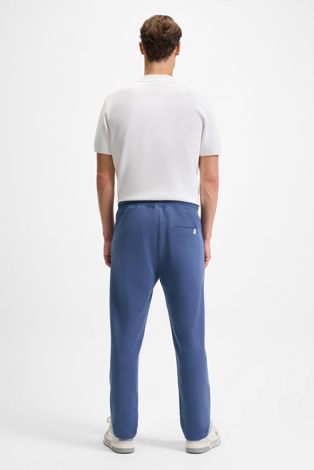 BOGARDE Erkek Beli Lastikli Kordonlu Yanları Cepli Önü Nervürlü Relaxed Fit İndigo Eşofman Altı