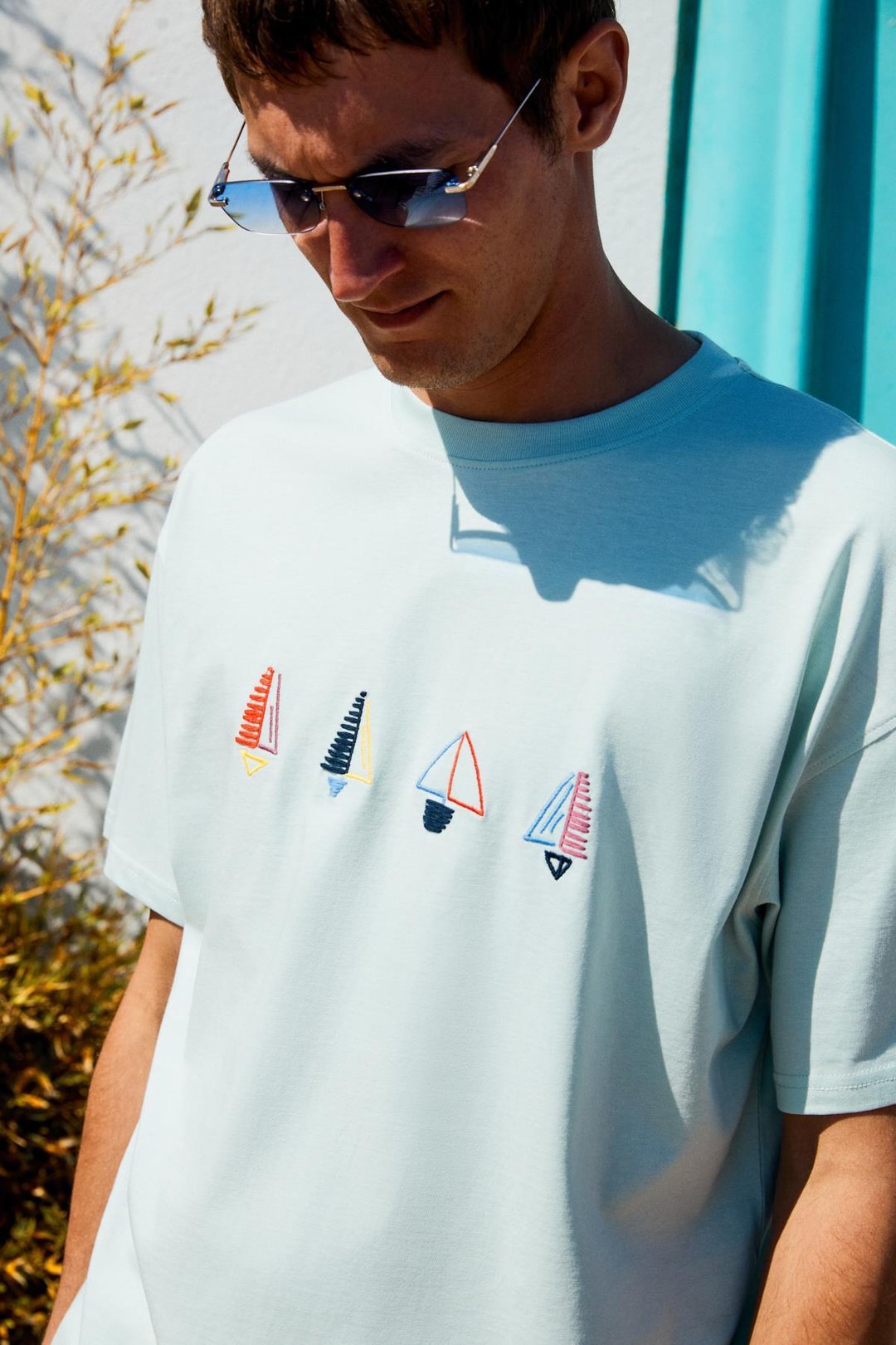 BOLICHE Erkek Bisiklet Yaka %100 Organik Pamuklu Oversize Fit Açık Yeşil T-Shirt