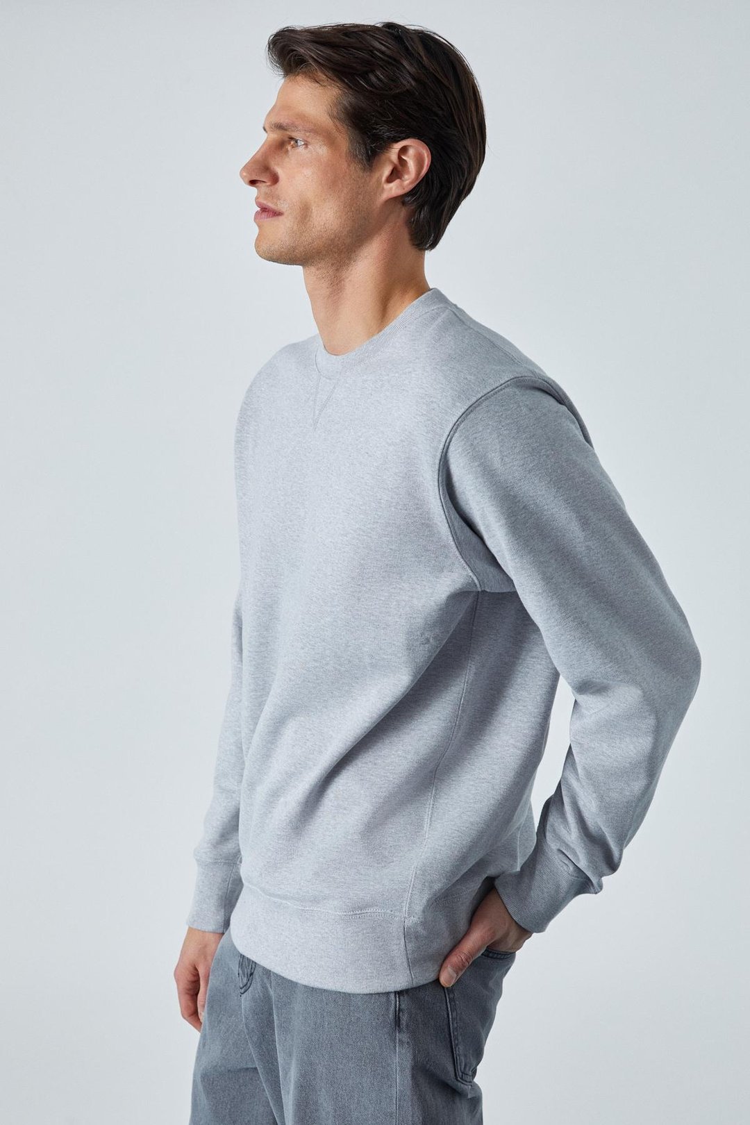 BONELL Erkek %100 Pamuk Relaxed Bisiklet Yaka Uzun Kollu Grimelanj Sweatshirt