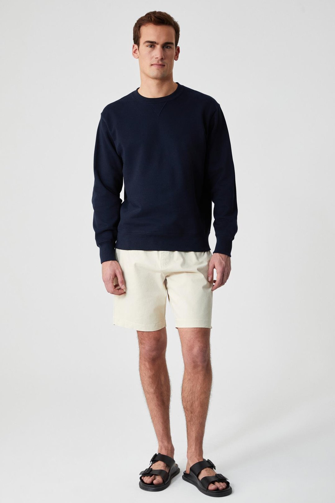 BONELL Erkek %100 Pamuk Relaxed Bisiklet Yaka Uzun Kollu Lacivert Sweatshirt