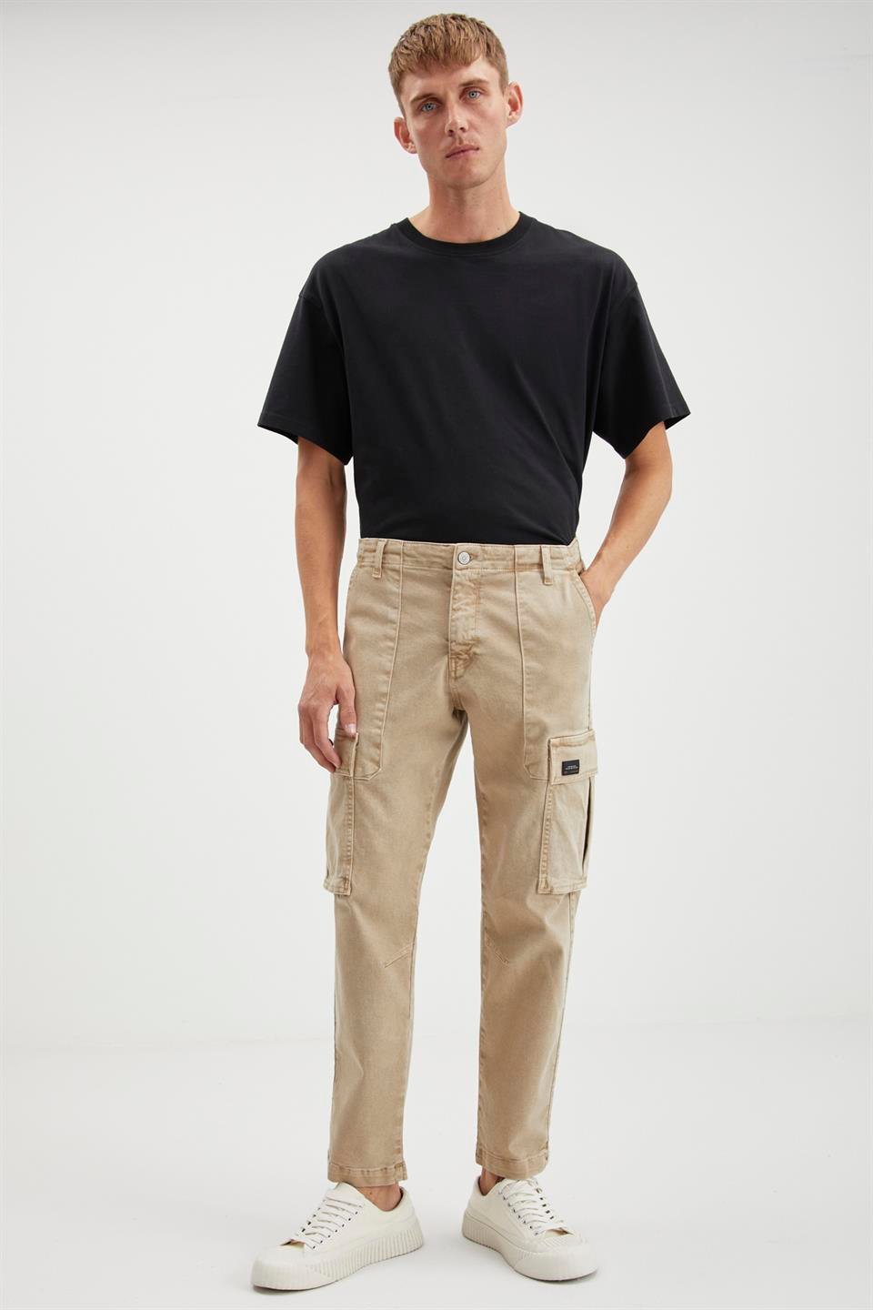 BRANDO Basic Relaxed Bej Tekli Jeans