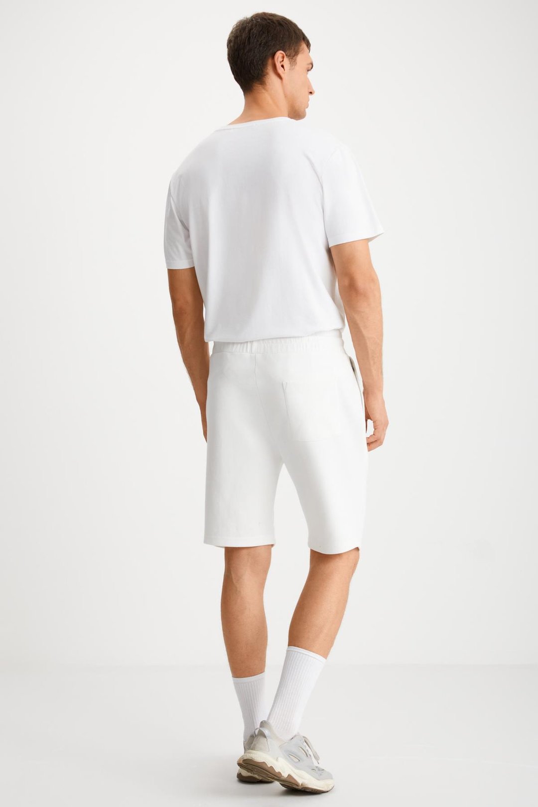 CAMILLO Erkek Cebi Fermuarlı Beli Lastikli Ekru Şort & Bermuda