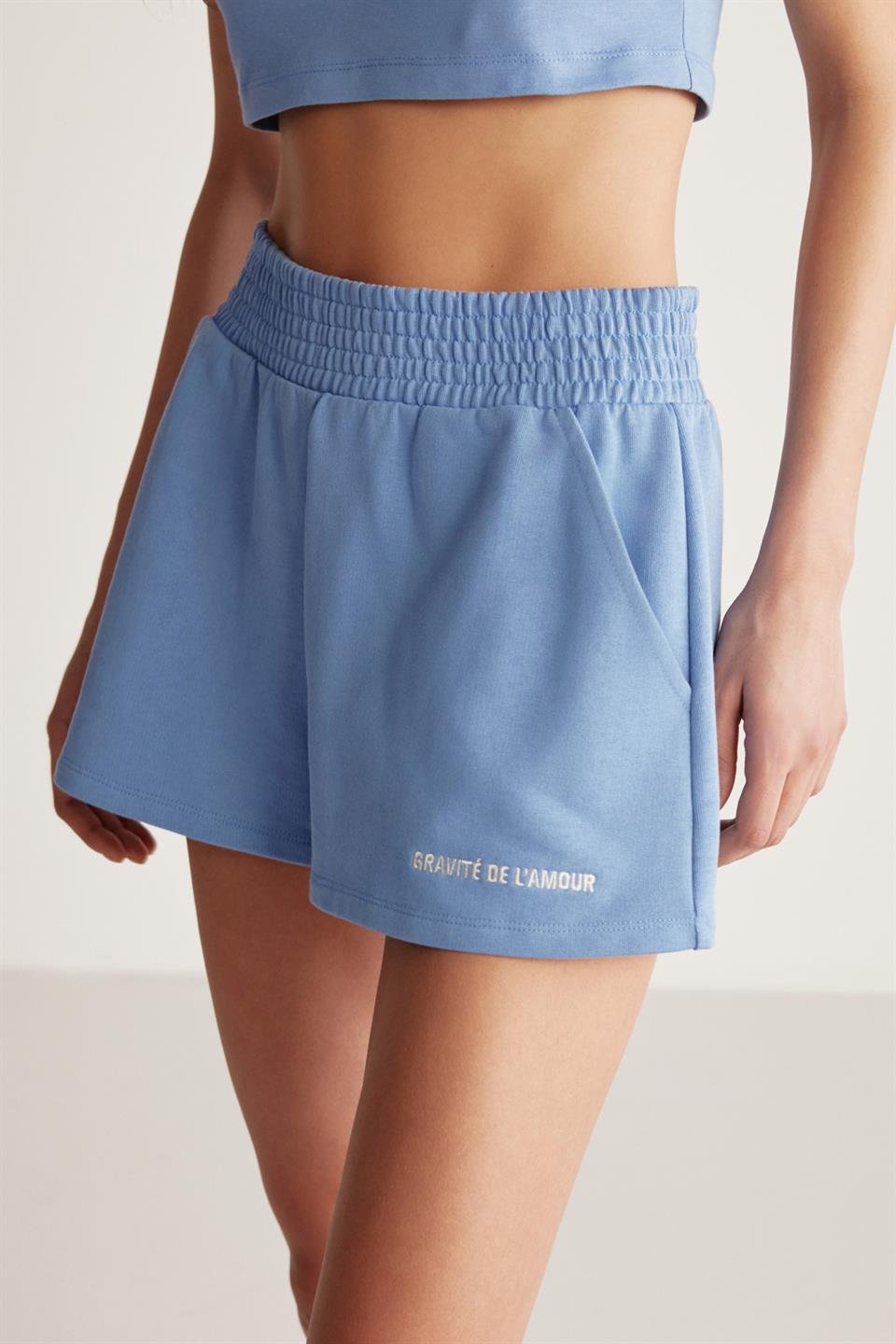 CARROL Dokuma Relaxed Mavi  Şort