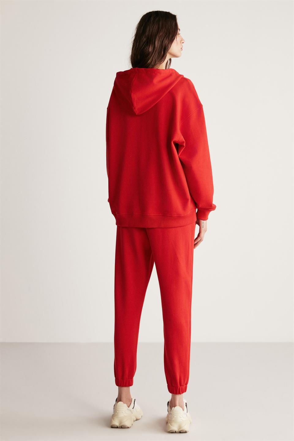 CARROLINE Örme Relaxed Kırmızı Tekli Eşofman Altı