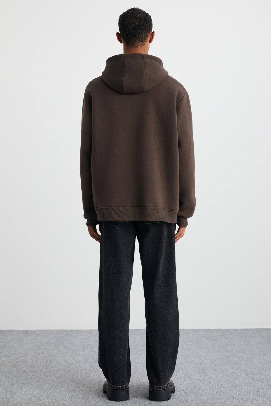 CARTMEL Erkek Örme 3 İplik Relaxed Fit Rahat Kalıp Kanguru Cepli Kapüşonlu Kahverengi Sweatshirt