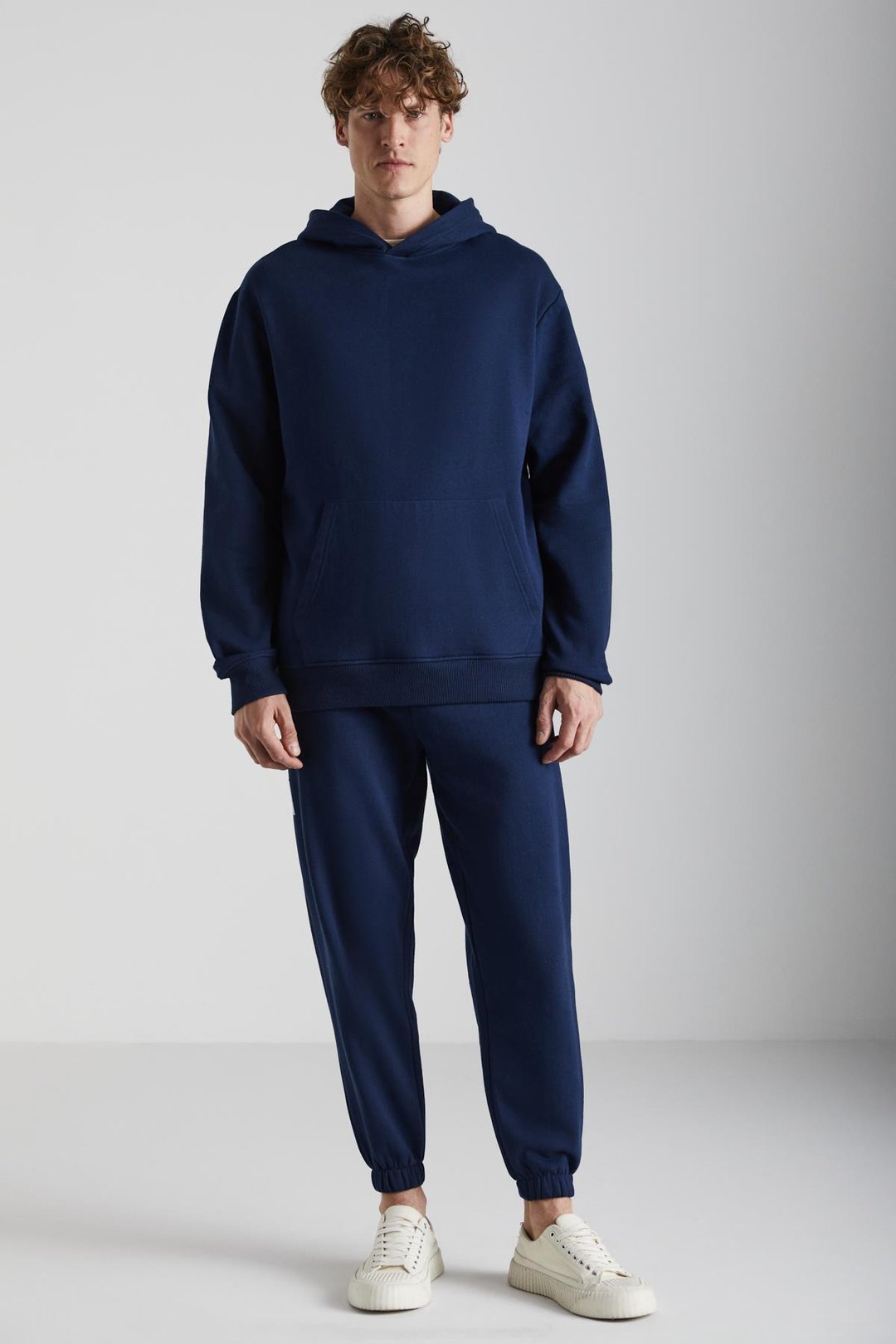 CARTMEL Erkek Örme 3 İplik Relaxed Fit Rahat Kalıp Kanguru Cepli Kapüşonlu Lacivert Sweatshirt