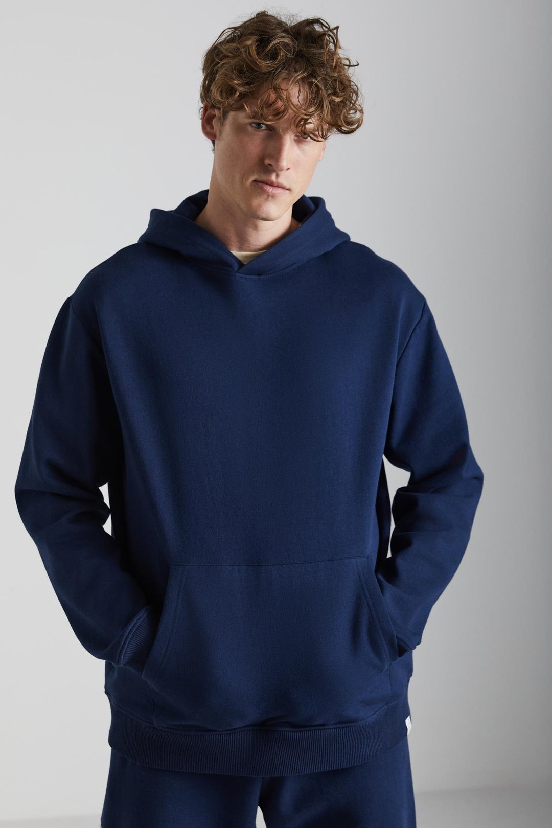 CARTMEL Erkek Örme 3 İplik Relaxed Fit Rahat Kalıp Kanguru Cepli Kapüşonlu Lacivert Sweatshirt