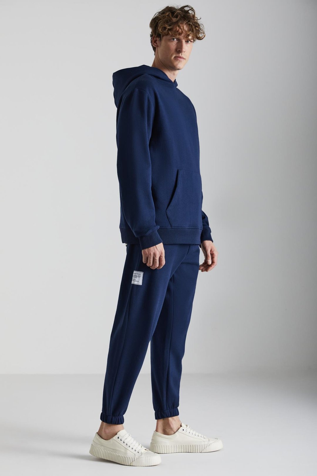 CARTMEL Erkek Örme 3 İplik Relaxed Fit Rahat Kalıp Kanguru Cepli Kapüşonlu Lacivert Sweatshirt