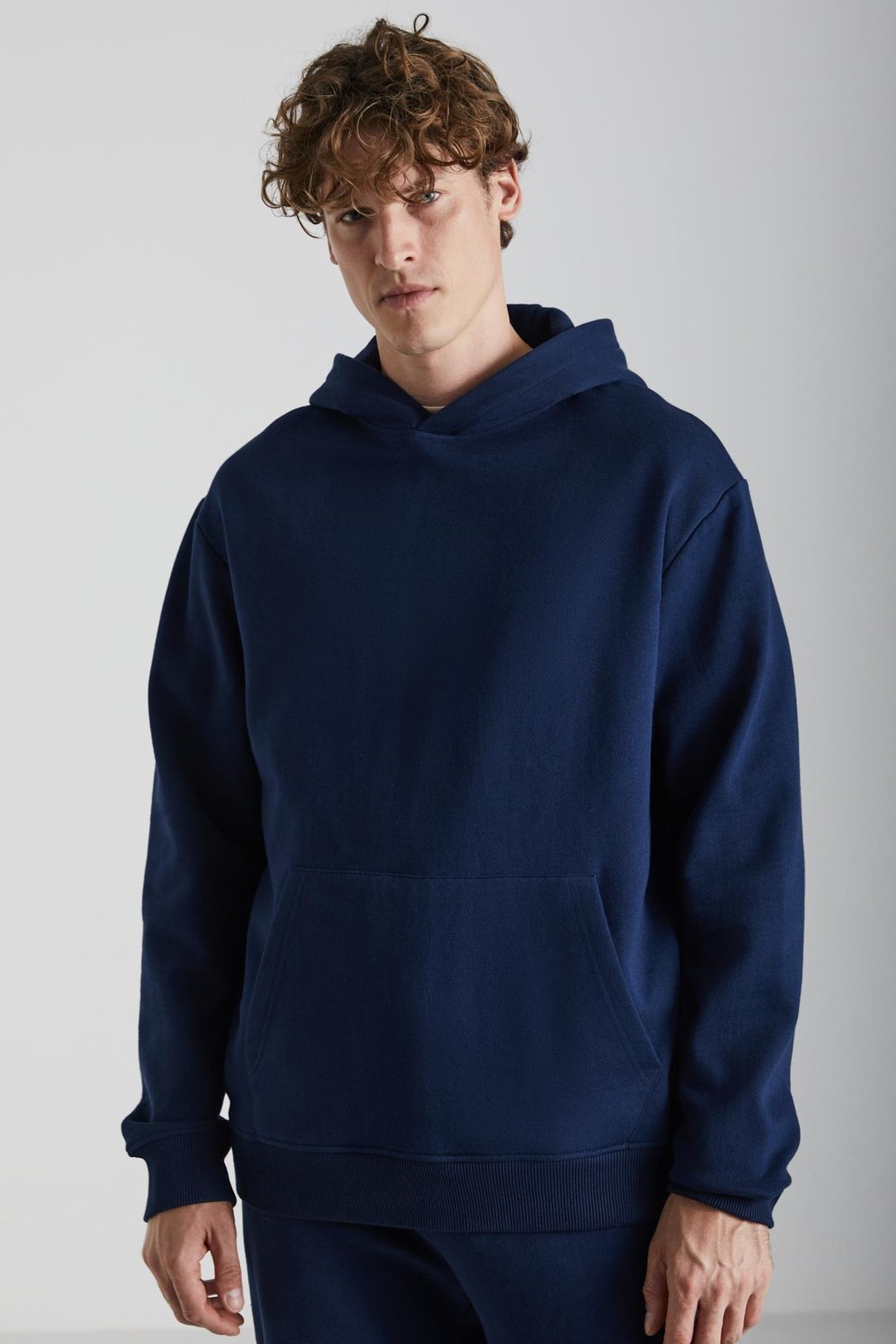 CARTMEL Erkek Örme 3 İplik Relaxed Fit Rahat Kalıp Kanguru Cepli Kapüşonlu Lacivert Sweatshirt