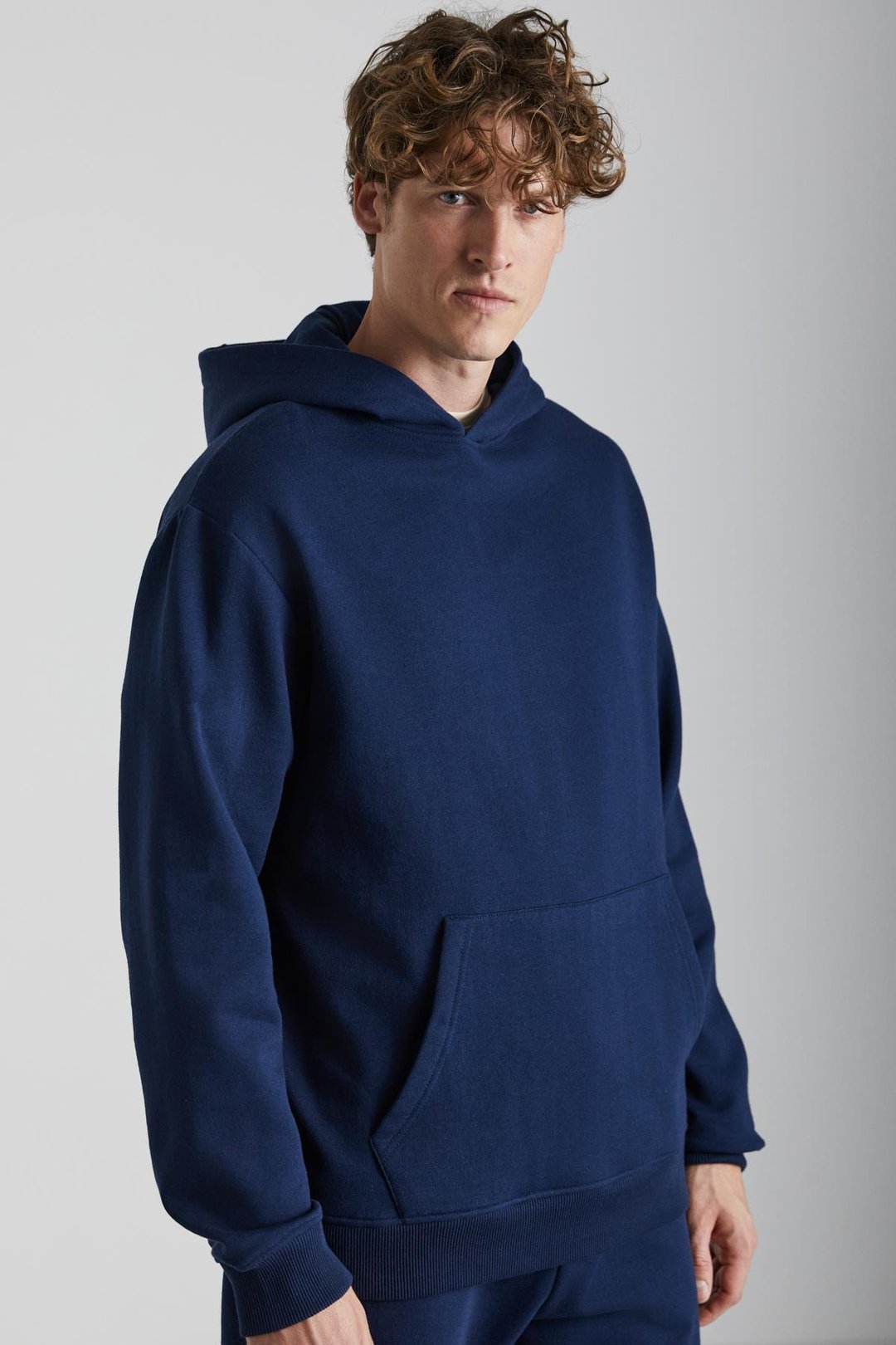 CARTMEL Erkek Örme 3 İplik Relaxed Fit Rahat Kalıp Kanguru Cepli Kapüşonlu Lacivert Sweatshirt