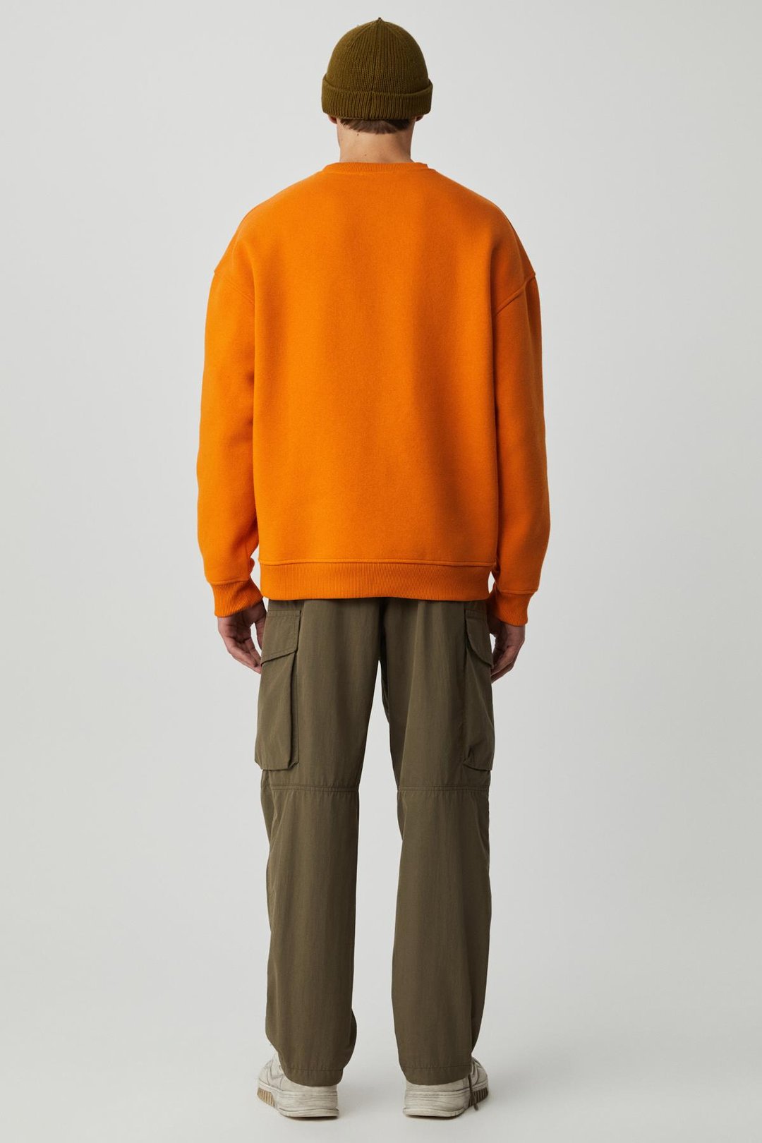 CASSY Erkek Organik Pamuklu Yumuşacık Baskı Detaylı Hardal Sweatshirt