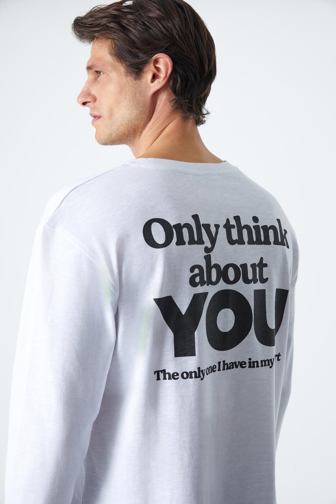 CAT Erkek Baskı Detaylı %100 Organik Pamuk Comfort Fit Beyaz T-Shirt