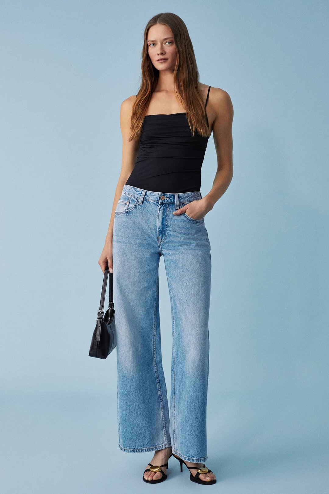 CATROLS Kadın Askılı Yaka Çıtçıtlı Siyah Büstiyer