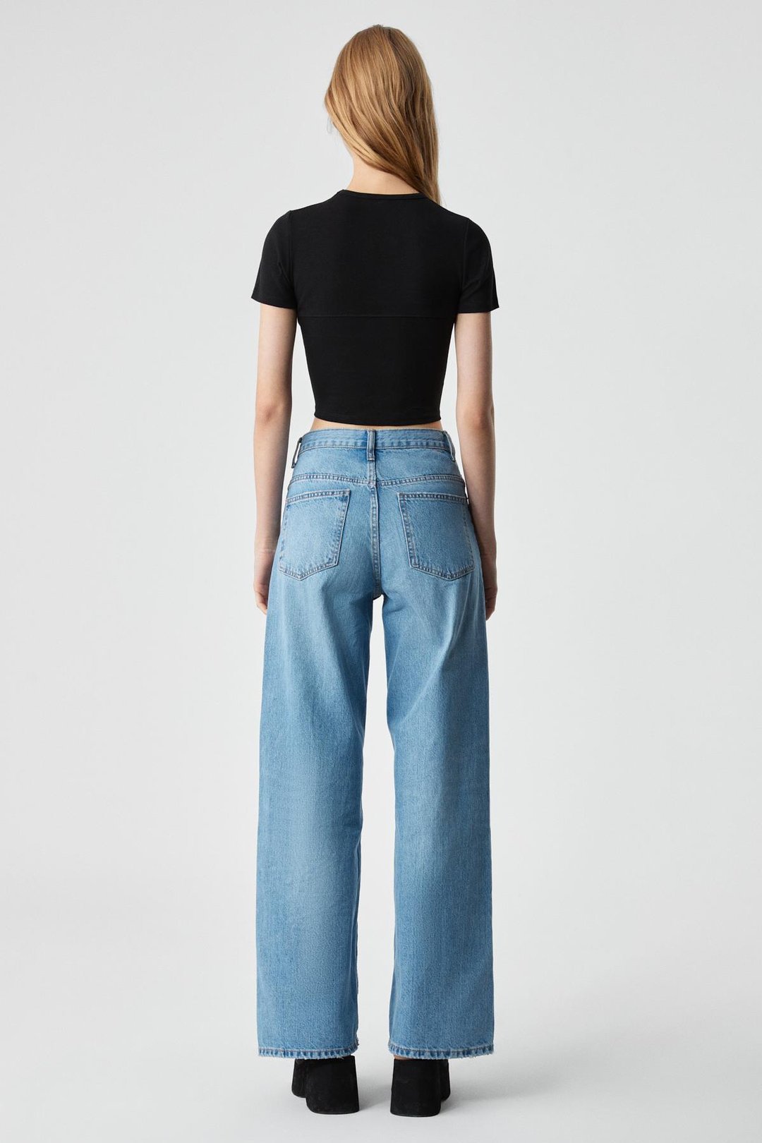 CERAEN Kadın Slim Kısa Kol Bisiklet Yaka Siyah T-Shirt