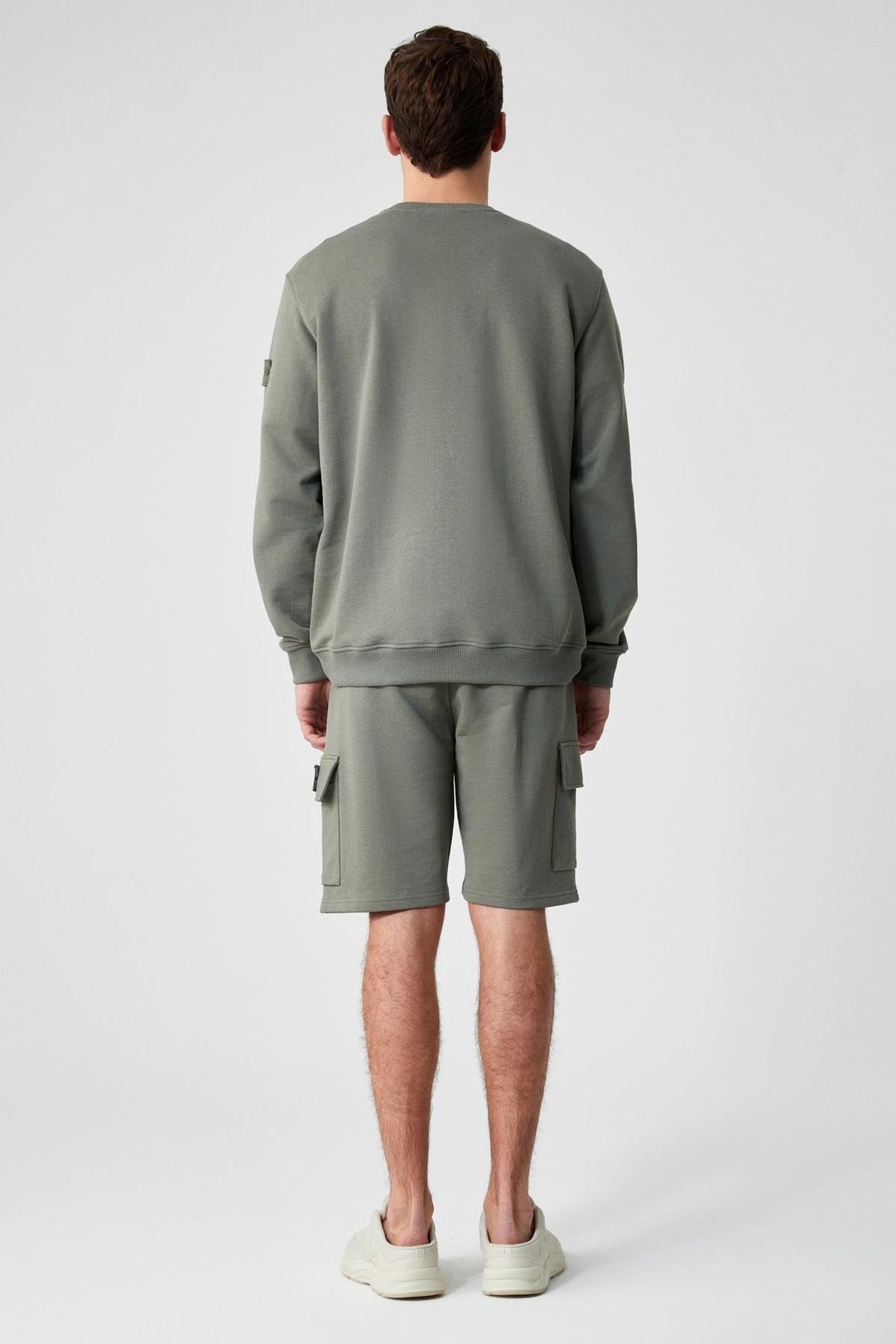 CERVINO Erkek Beli Lastikli Nakış Detaylı Kargo Cep Comfort Haki Şort