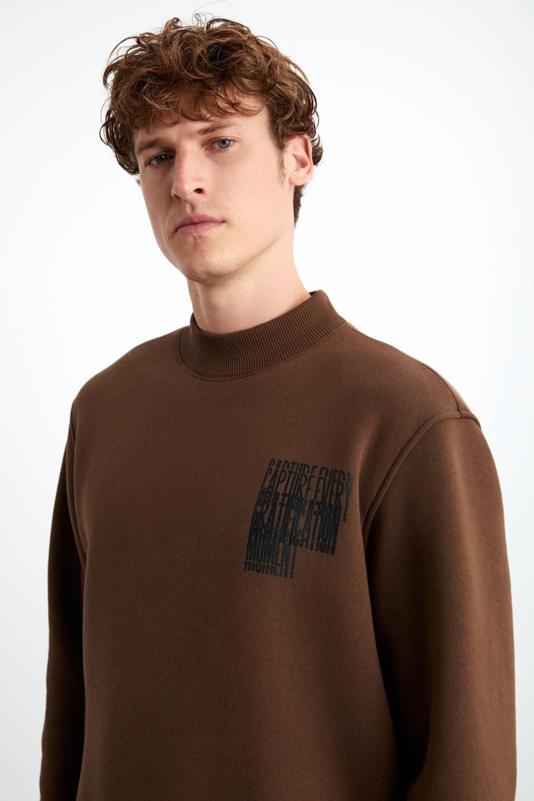 CHASEY Erkek %100 Pamuk Acı Kahve Sweatshirt