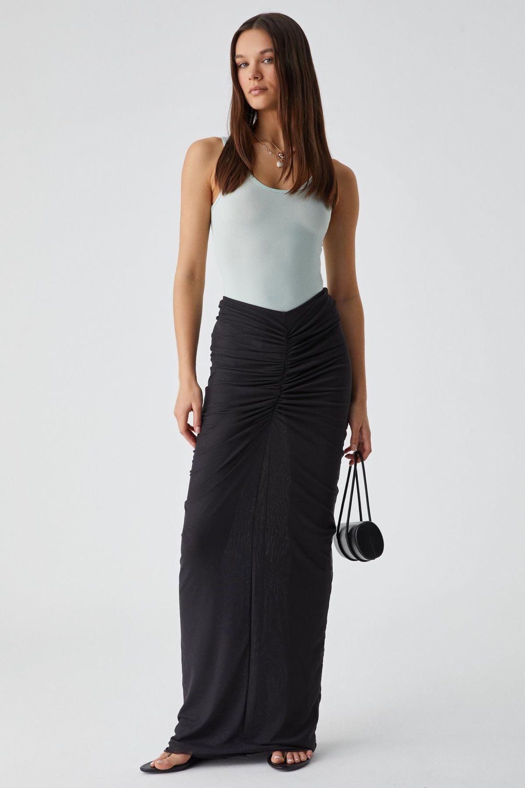 CHILES Kadın Slim Halter Yaka Kolsuz Çıtçıtlı Mint Yeşil Atlet