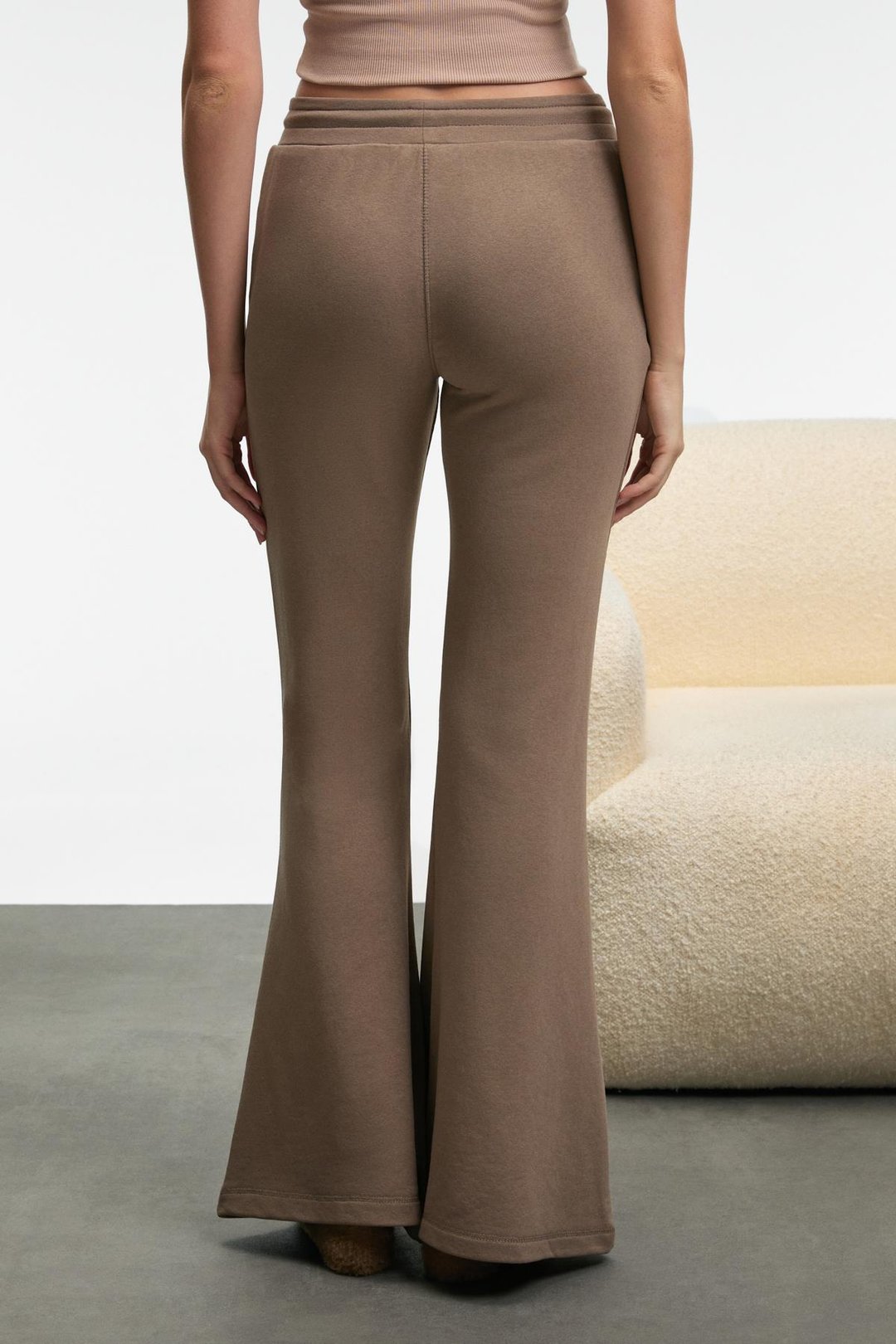 CIRELDA Kadın Nervürlü Çift Cepli Vizon Eşofman Altı