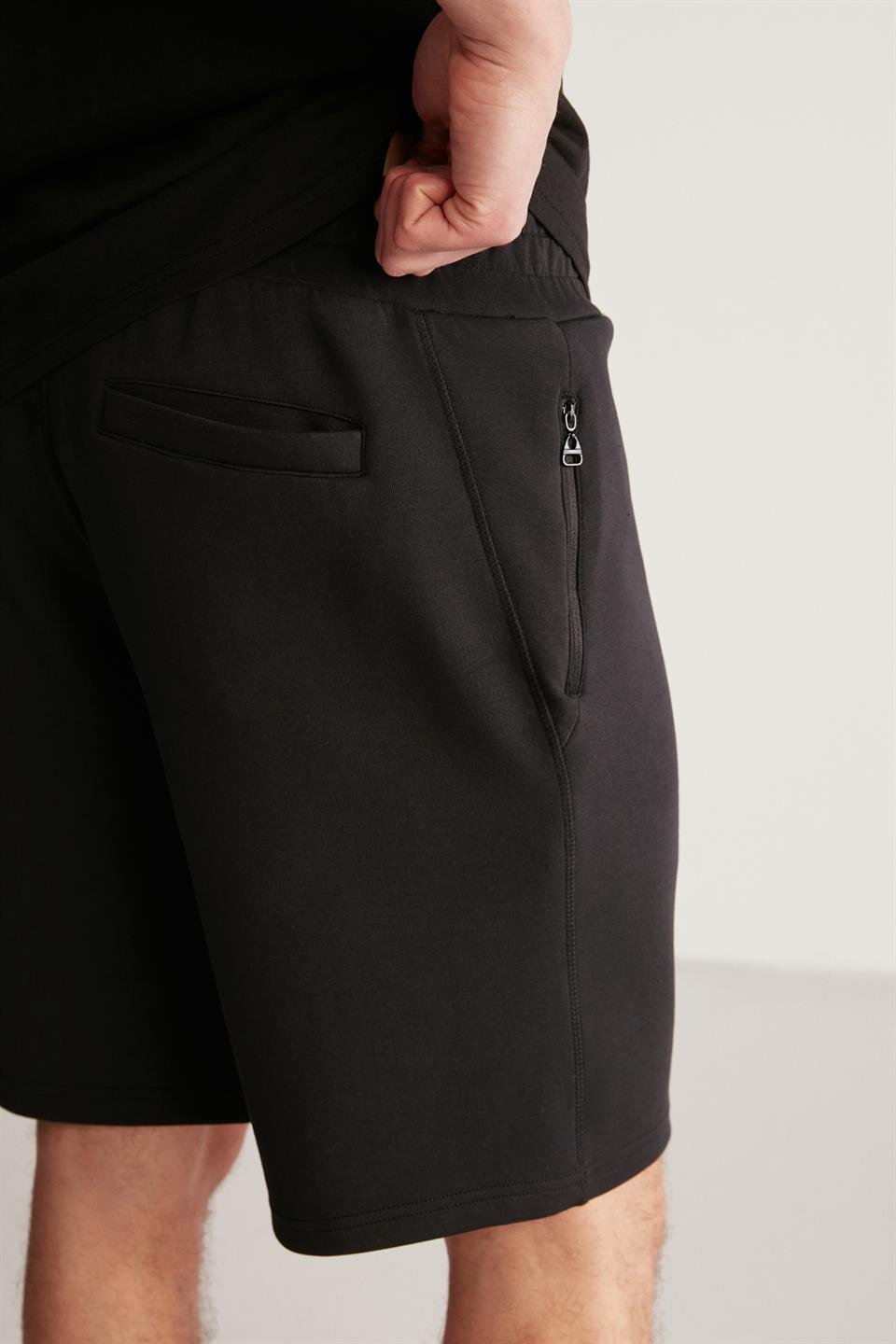 COLIN İnterlok Regular Siyah Tekli Şort