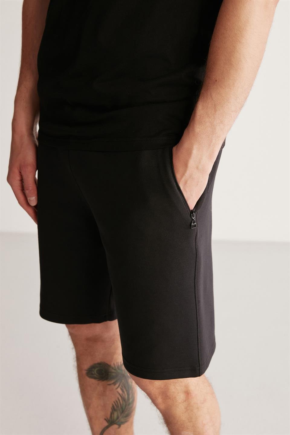 COLIN İnterlok Regular Siyah Tekli Şort