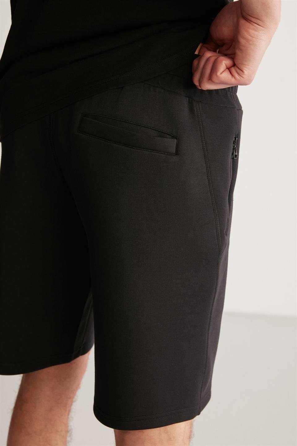 COLIN İnterlok Regular Siyah Tekli Şort