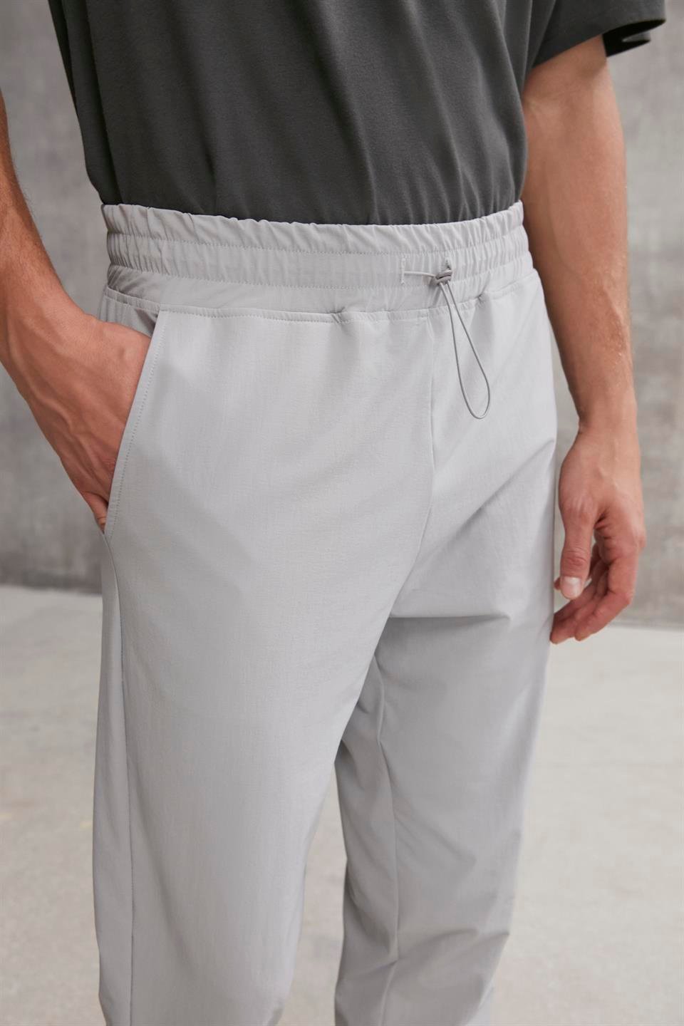 CRISTIAN  Regular Gri Tekli Eşofman Altı