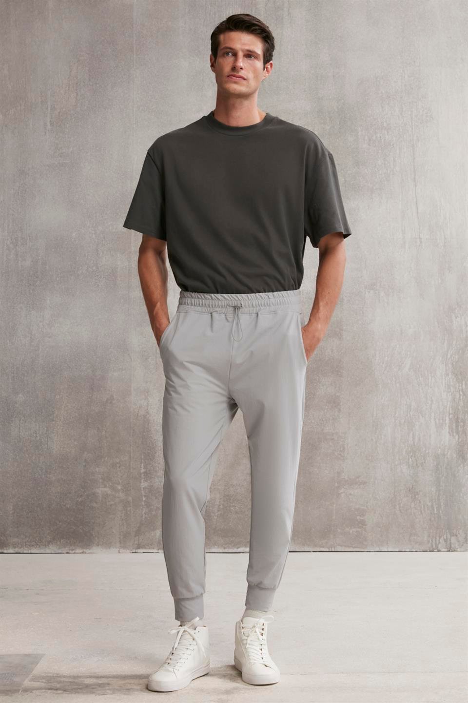 CRISTIAN  Regular Gri Tekli Eşofman Altı