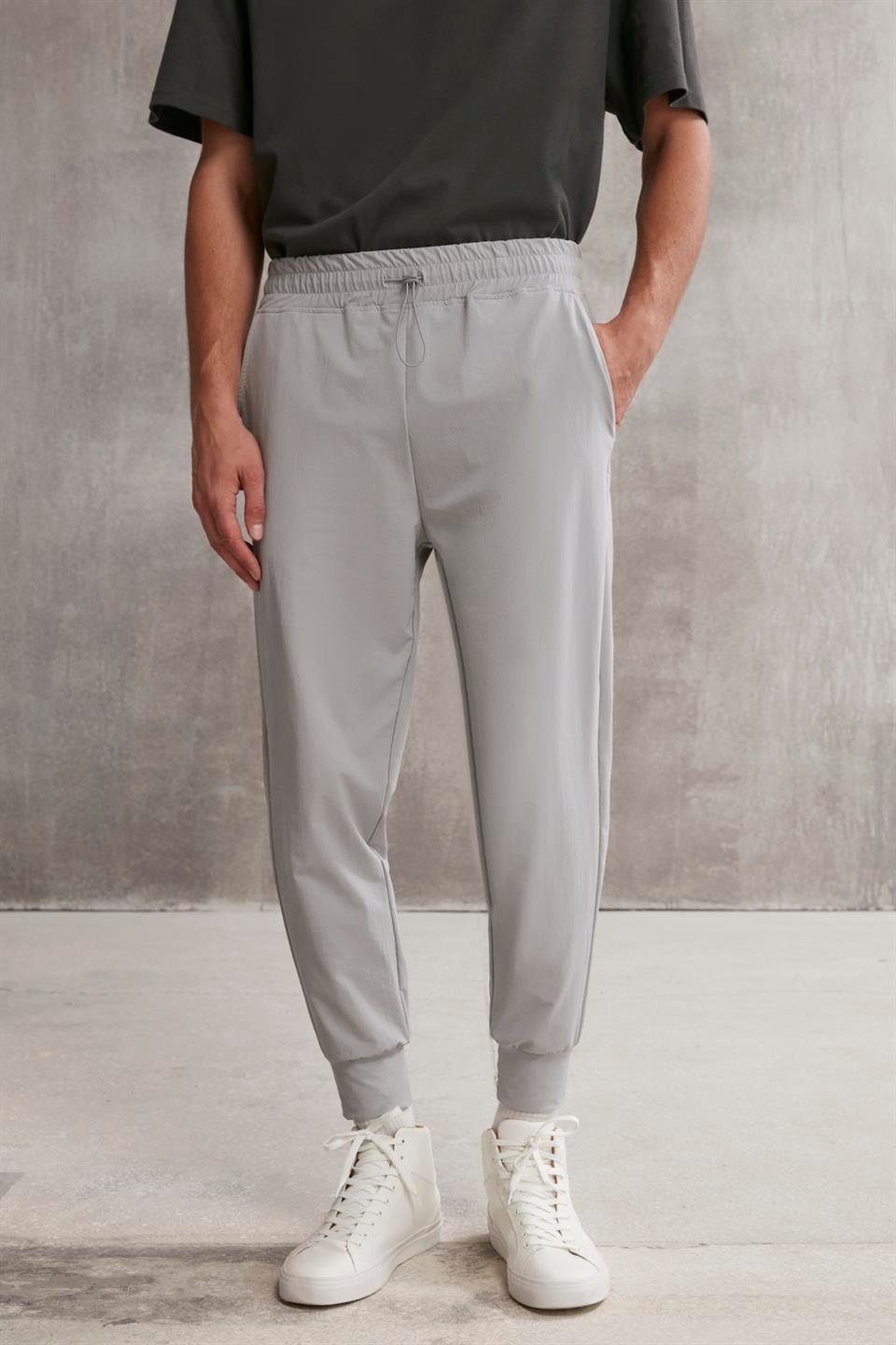 CRISTIAN  Regular Gri Tekli Eşofman Altı