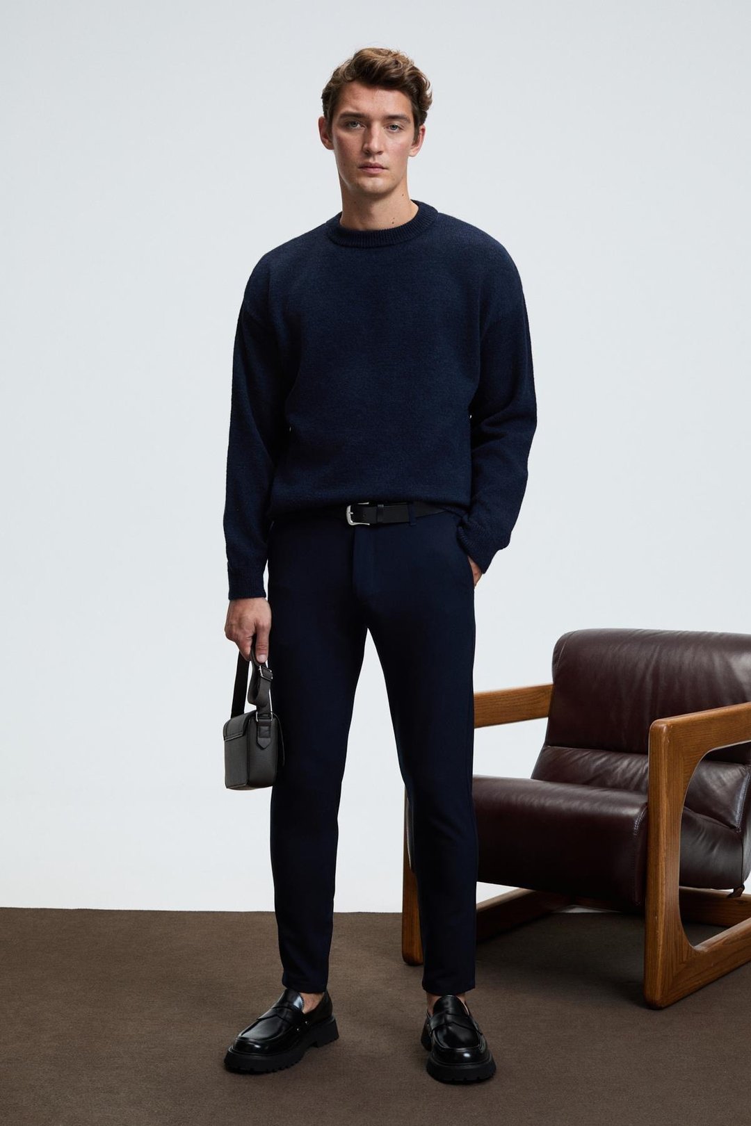 CRUDO Erkek Yanları Ve Arkası Cepli Fermuarlı Regular Fit Dokuma Lacivert Pantolon