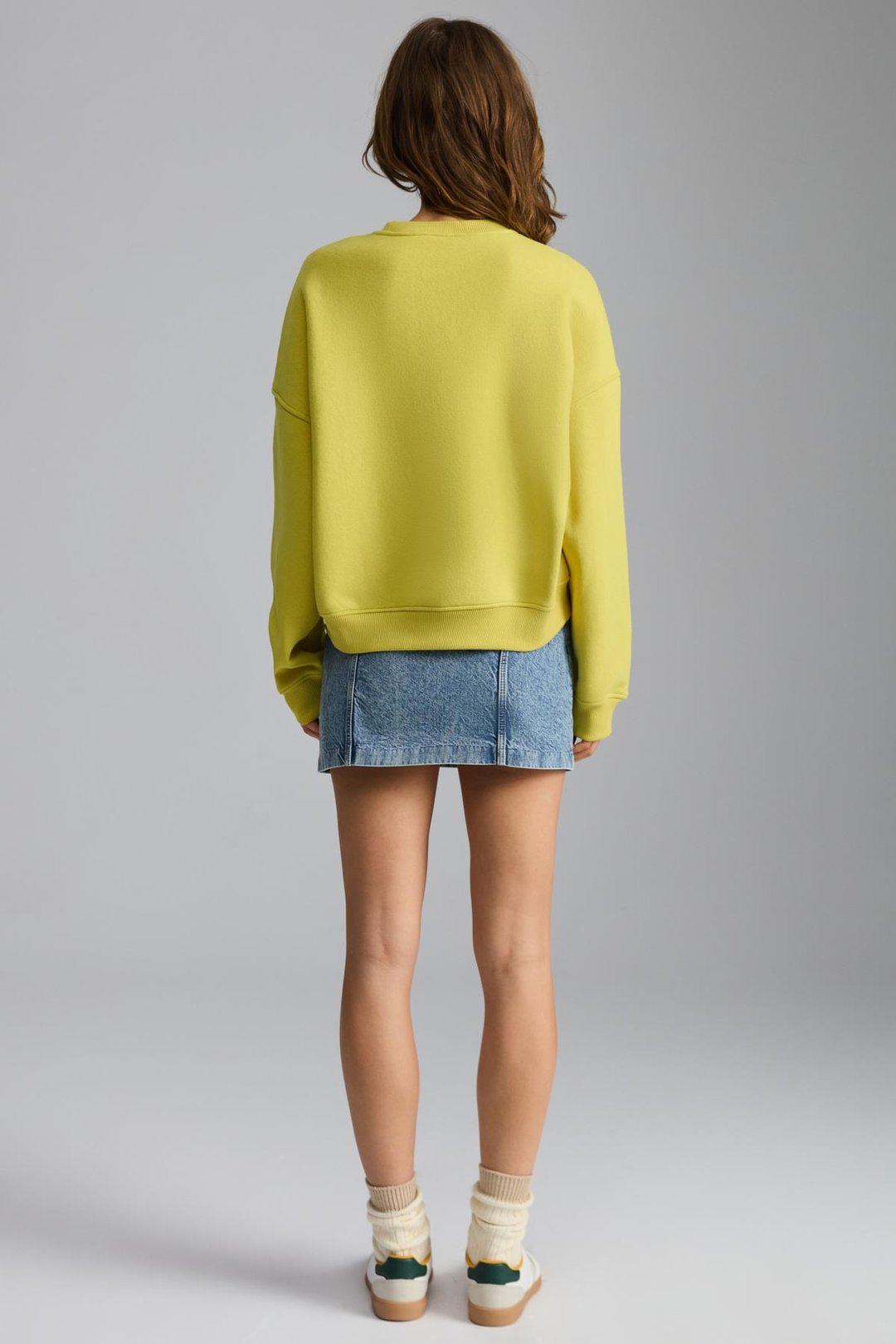 DALESKA Kadın Şehir Temalı Baskı Detaylı Yumuşak Organik Pamuk Şardonlu Regular Yeşil Sweatshirt