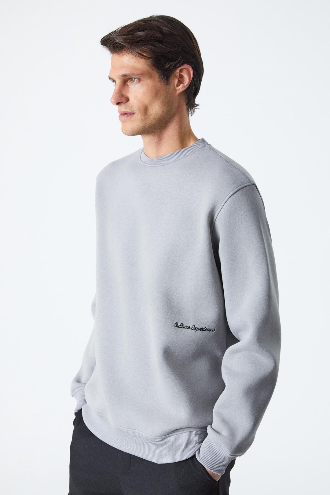 DANE Erkek Organik Kumaşlı Yumuşacık Gri Sweatshirt