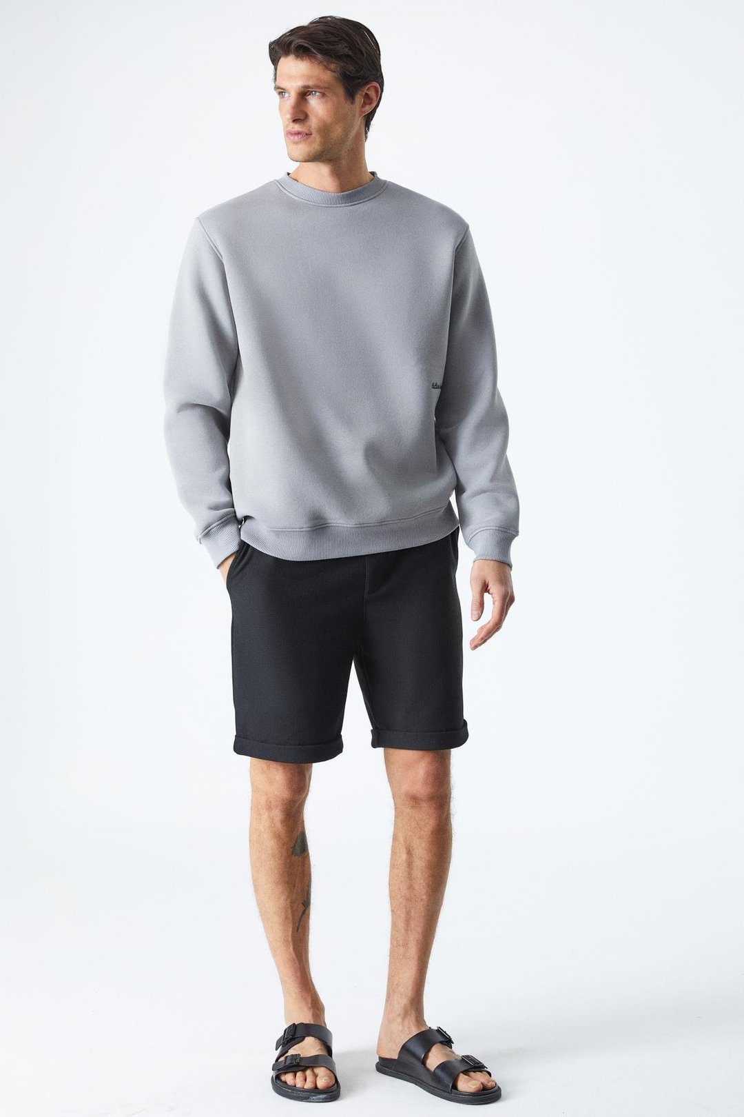 DANE Erkek Organik Kumaşlı Yumuşacık Gri Sweatshirt