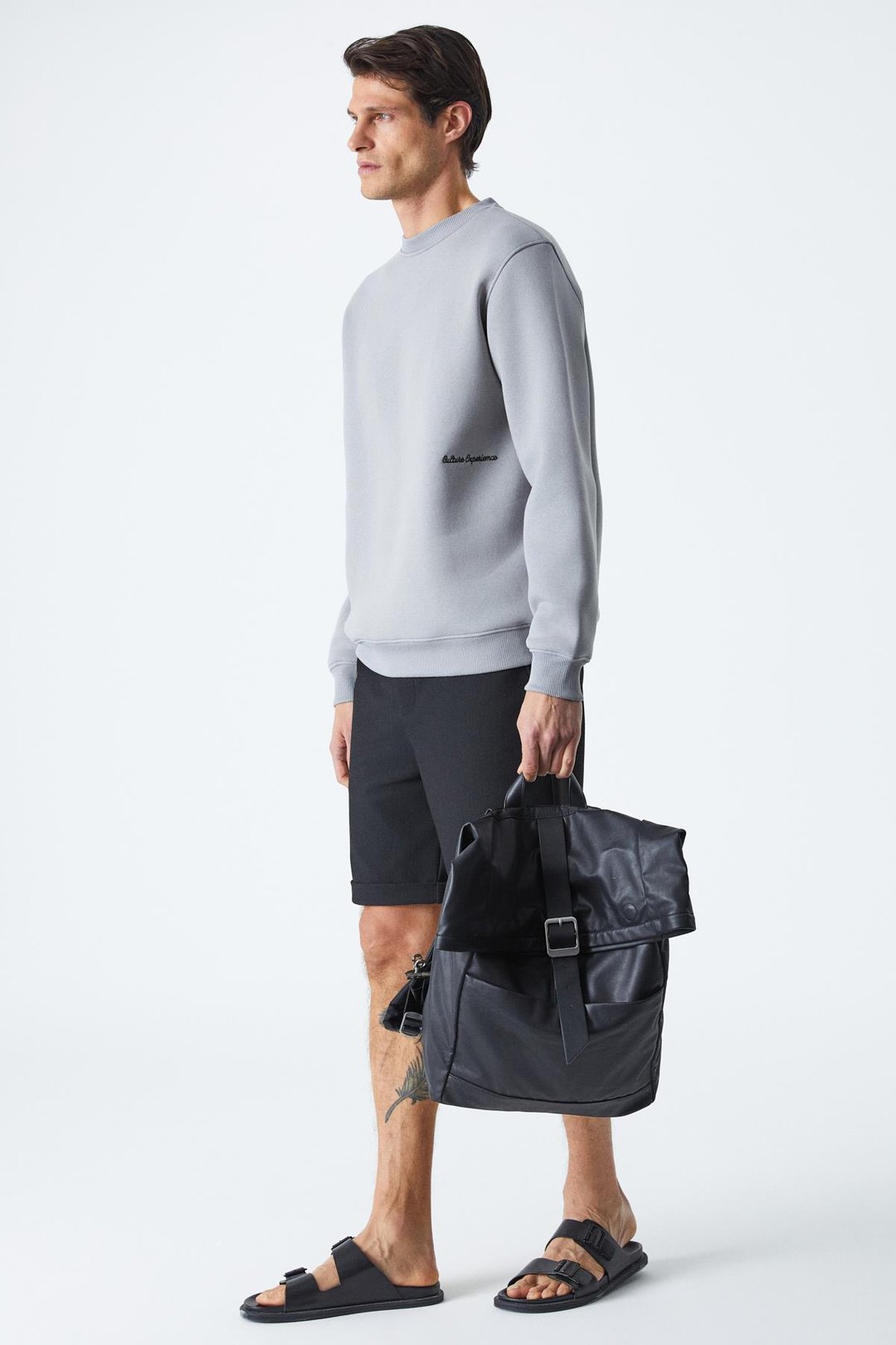 DANE Erkek Organik Kumaşlı Yumuşacık Gri Sweatshirt