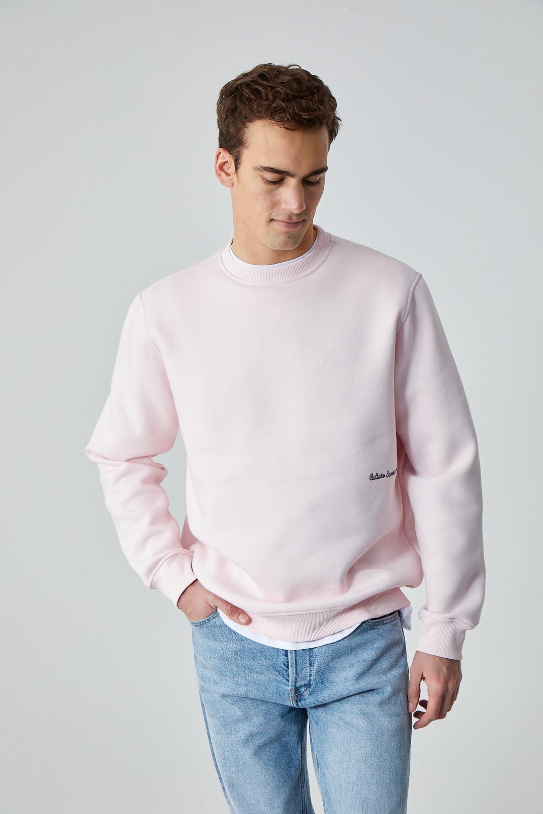 DANE Erkek Organik Kumaşlı Yumuşacık Pembe Sweatshirt