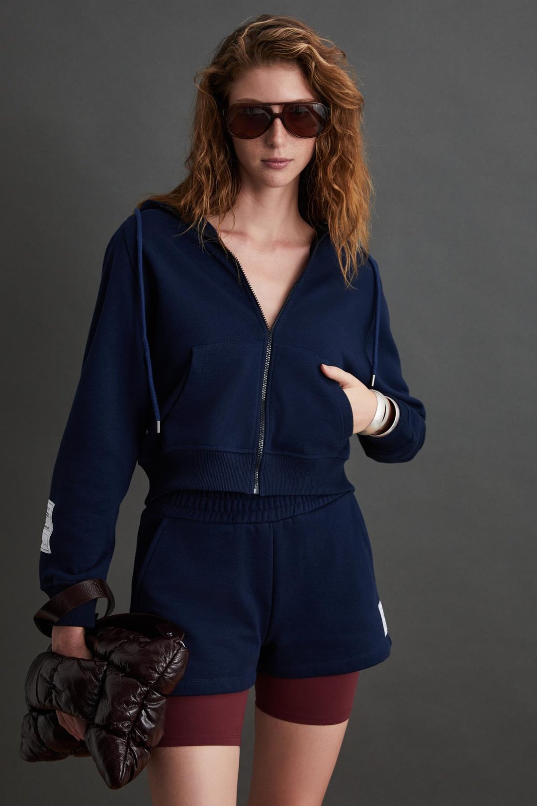 DANIXA Kadın 3 İplik İçi Şardonlu Süs Etiketi Detaylı Mini Lacivert Şort