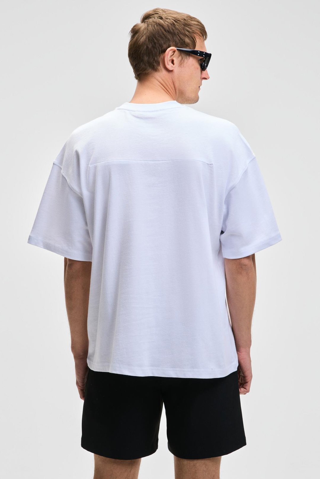 DAZMANN Erkek Oversize Fit Bisiklet Yaka Kısa Kollu %100 Organik Pamuk Beyaz T-Shirt