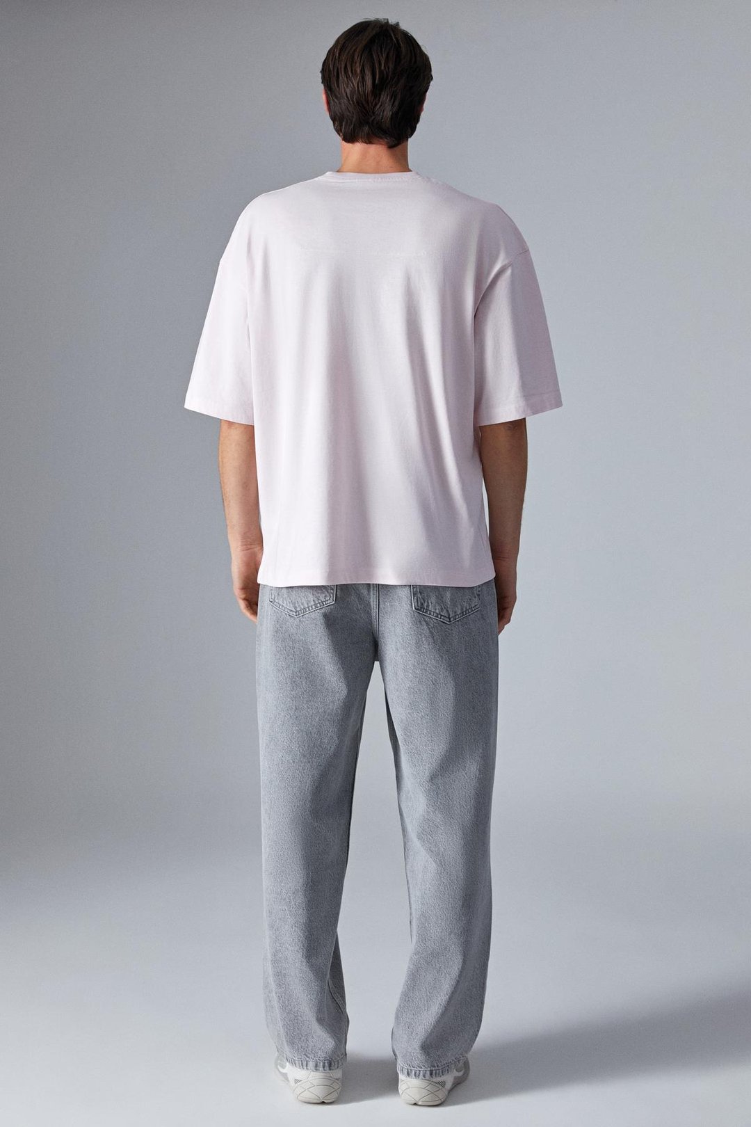 DAZMANN Erkek Oversize Fit Bisiklet Yaka Kısa Kollu %100 Organik Pamuk Pembe T-Shirt