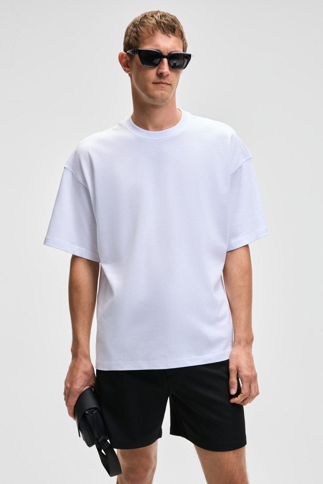 DAZMANN Erkek Oversize Fit Bisiklet Yaka Kısa Kollu %100 Organik Pamuk Beyaz T-Shirt