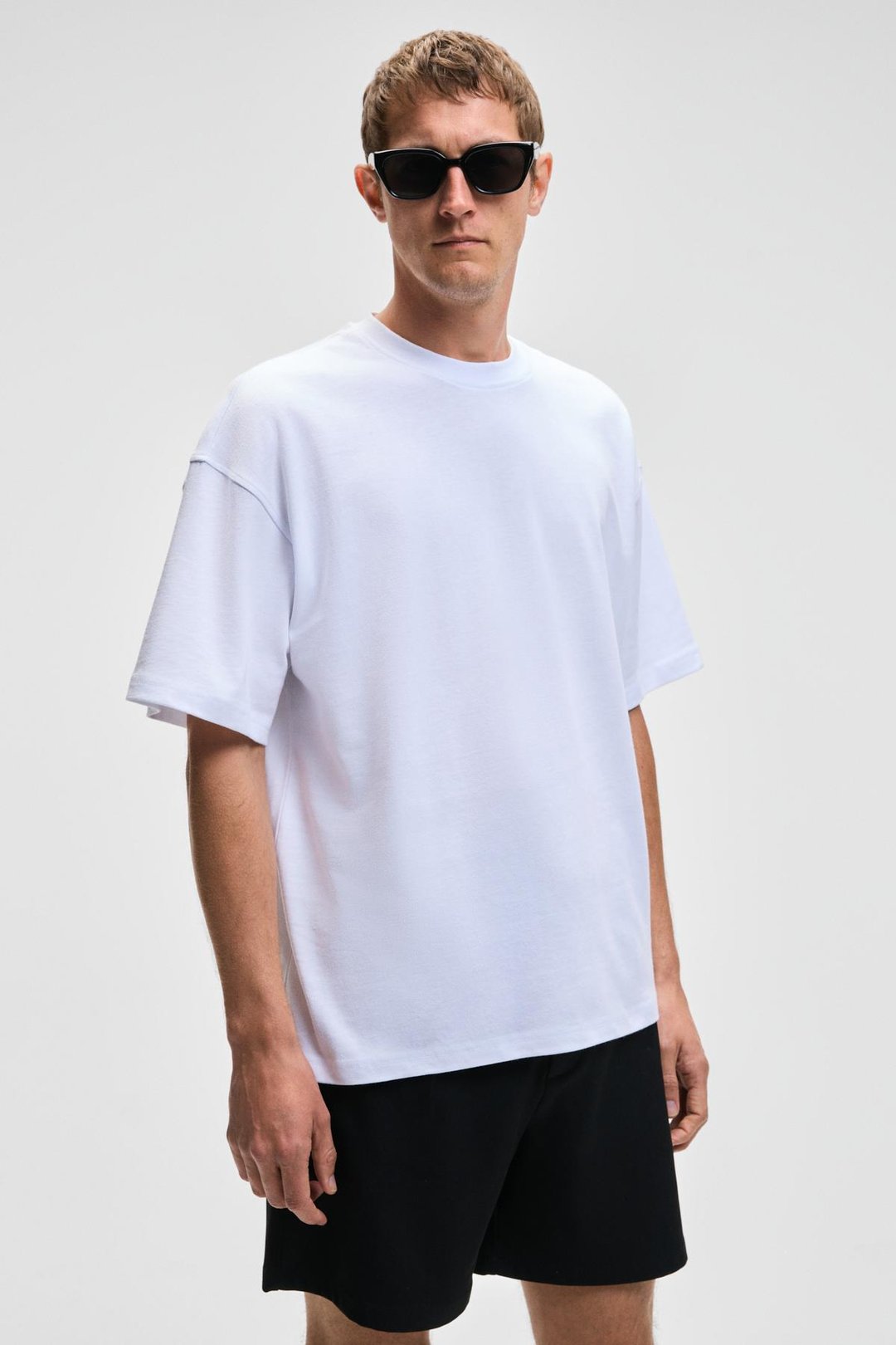 DAZMANN Erkek Oversize Fit Bisiklet Yaka Kısa Kollu %100 Organik Pamuk Beyaz T-Shirt